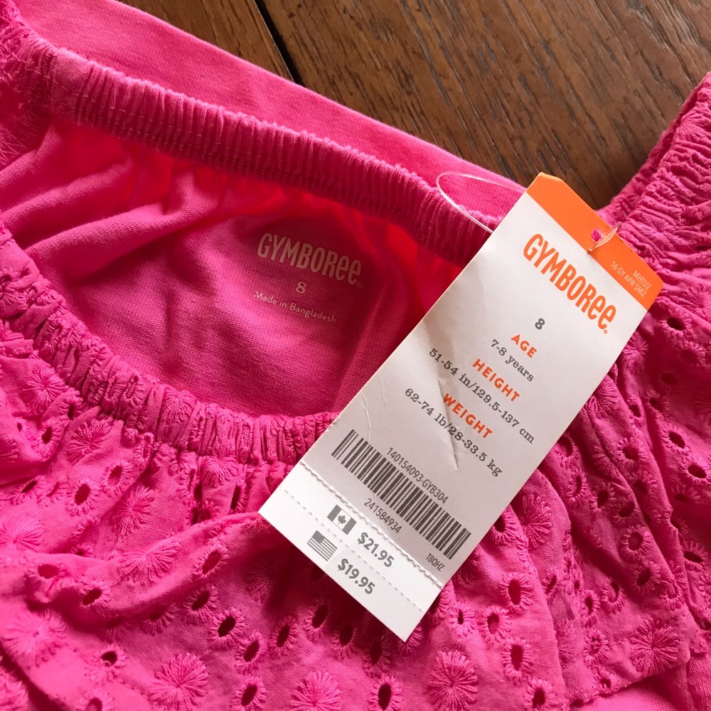 NWT Beautiful Gymboree pink eyelet Girls Set Sz 7 - Picture 6 of 9